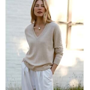 NEW! Jenni Kayne S Flynn 100% Cashmere $325 Oversize Flynn Sweater Long Oatmeal